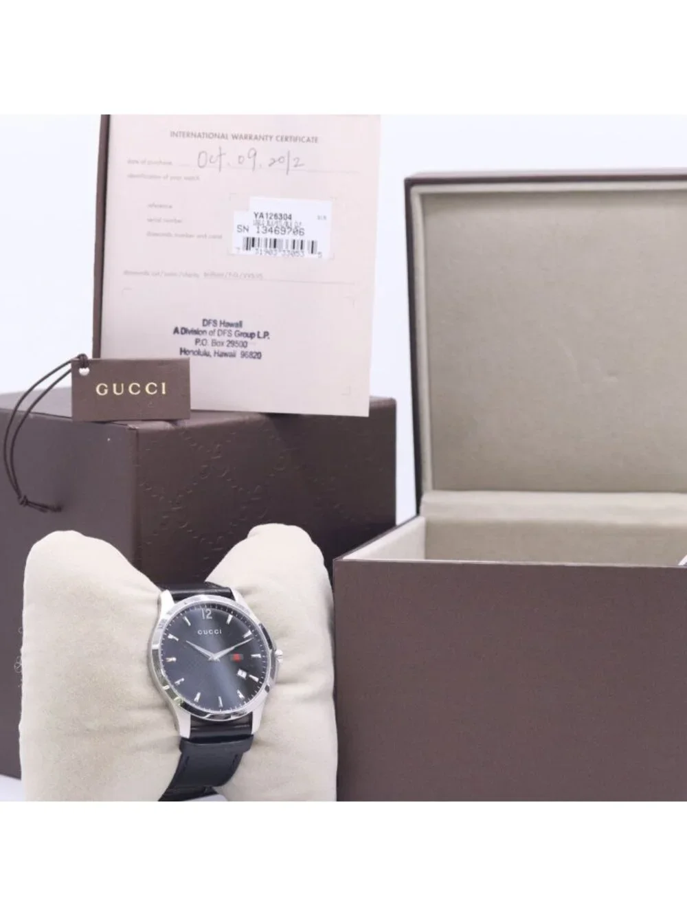 Gucci Timeless 126.3 Quartz Date Black Dial Watches Nam Watch